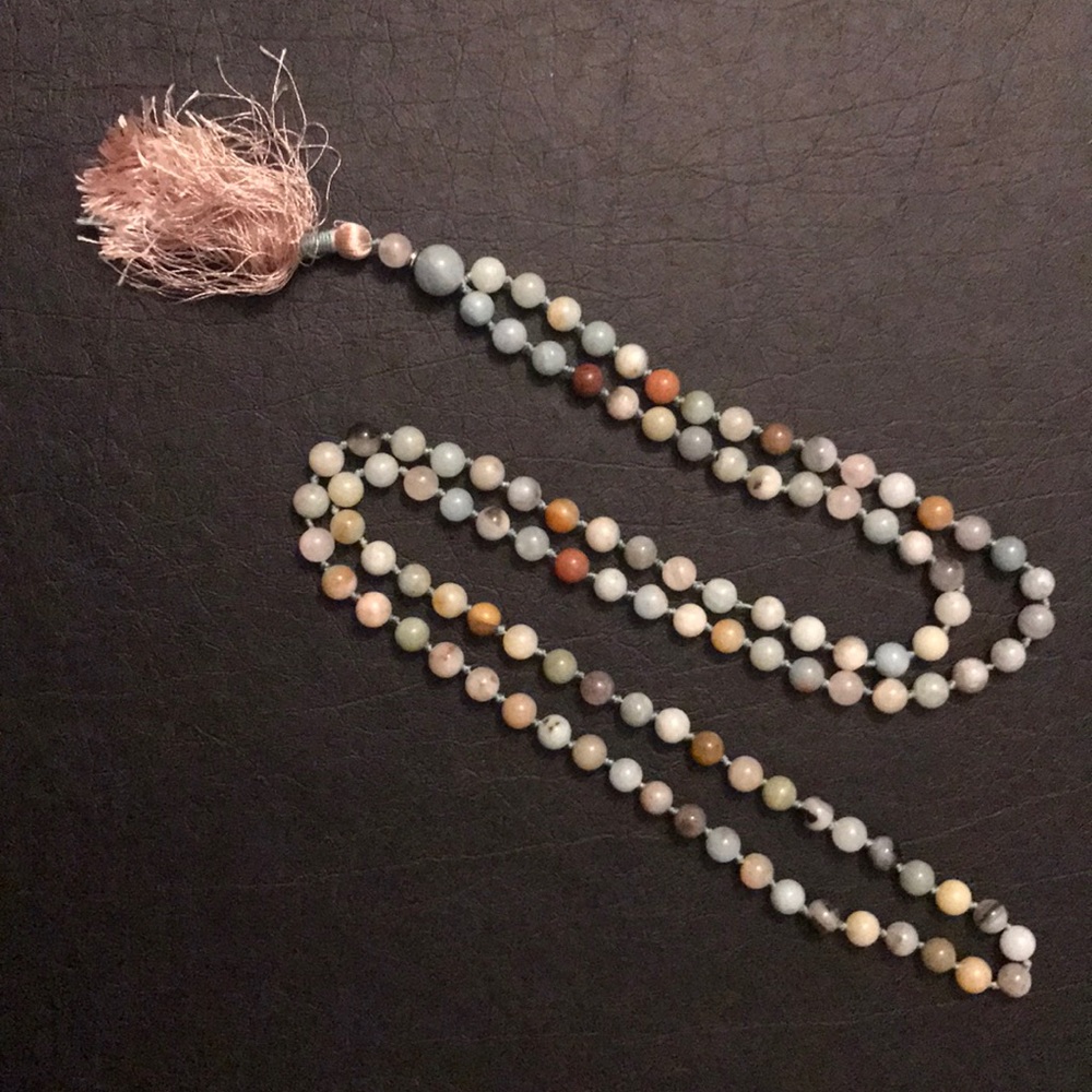 44 inch stone mala individual knots